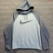 Nike Therma-Fit Athletic Hoodie Mens Med. Black Gray Sweater Embroidered... - £18.99 GBP