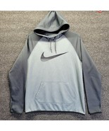 Nike Therma-Fit Athletic Hoodie Mens Med. Black Gray Sweater Embroidered... - £19.28 GBP