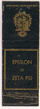 Matchbook Cover Epsilon Of Zeta Psi Fraternity - £1.52 GBP