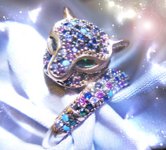 Haunted Panther Ring Success And Money Nectars Highest Light Ooak Magick - £233.05 GBP