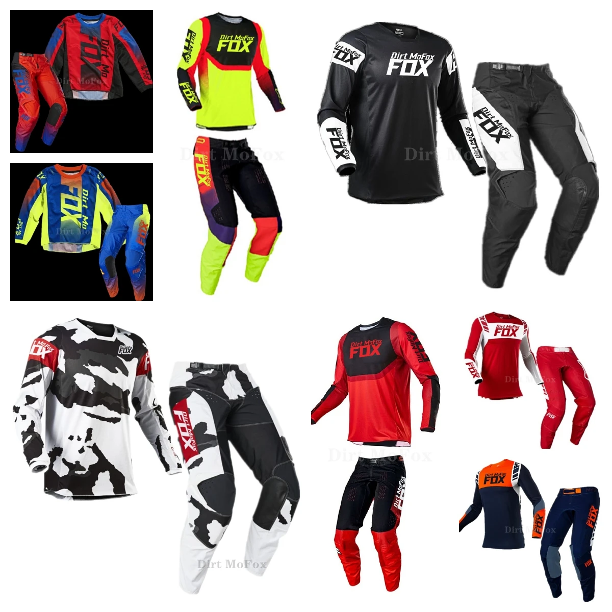  racing 2021 dirt mofox mx 180 cota blue motocross jersey and pants adult motocross mtb thumb200
