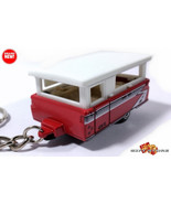   RARE KEYCHAIN POP UP CAMPER ⛺ TRAVEL TRAILER CARAVAN ❤️GREAT GIF❤️ - $45.98