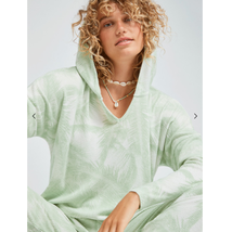 Roxy Endless Daze Rib Pullover Hoodie Cozy Shirt | Sz M, Green Palm N1 - £22.42 GBP