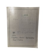 1984 CADILLAC SERVICE INFORMATION FINAL EDITION - €21,86 EUR