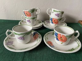Villeroy &amp; Boch AMAPOLA Cup and Saucer Sets x5 Germany Excellent Condition - £39.50 GBP