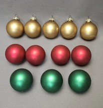 Vintage Mercury Glass Red Gold Green 2&quot; Ball Christmas Ornaments (12) W. Germany - £23.74 GBP