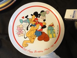 Walt Disney Happy Birthday Pluto Plate by Schmid 1981 2219/7500 Wallhanger - $7.99