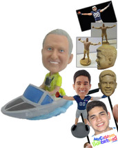 Personalized Bobblehead Cool Dude In A Speed Boat - Motor Vehicles Boats Persona - £136.35 GBP