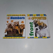 2 Baby Paw Prints Early Learning Board Books Lot Numbers Opposites Puppy Dog - £7.78 GBP