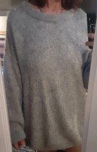 Free People Alpaca Blend Sweater Women S Gray Oversized Boho Angelic Pul... - $538.54 MXN