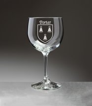 Porter Irish Coat of Arms Red Wine Glasses - Set of 4 (Sand Etched) - £54.14 GBP