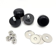1&quot; Round x 1/2&quot; Tall Rubber Feet Set Stainless Washer and Lock Nut (Pack... - $363.54 MXN