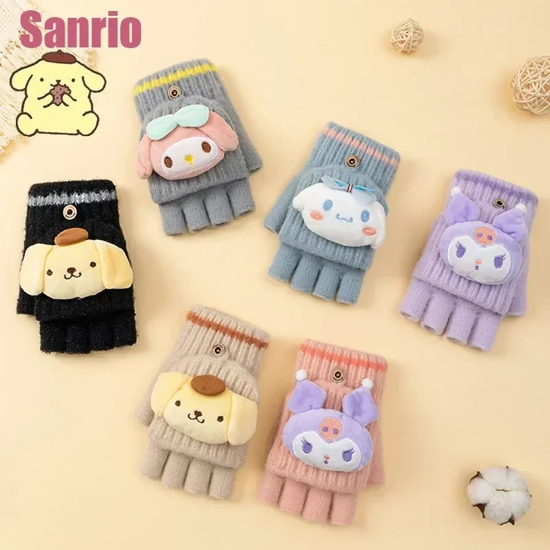 Sanrio Hello Kitty Cinnamoroll Pachacco My Melody Kawaii Cartoon Gloves Open - £6.68 GBP+
