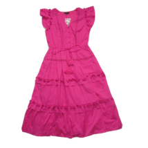 NWT J.Crew Pom-pom Midi in Neon Flamingo Pink Cotton Voile Tiered Dress 4 $128 - £72.98 GBP