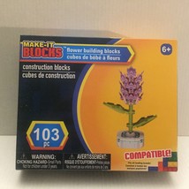 NEW Make It Blocks Pink Flower Building Blocks - 103 pieces - $166.65 MXN
