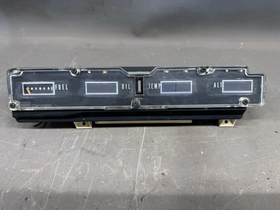 1967 Ford Galaxie Fuel Gas Gauge Dash Oil Temperature Lens Trim Amp Alte... - $73.82