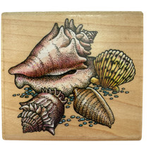 Rubber Stampede Seashells Rubber Stamp A817E Collage Conch Scallop Cone - $14.48