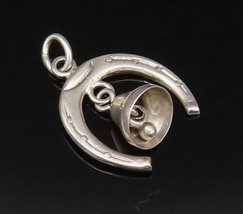 925 Sterling Silver - Vintage Horseshoe With Bell Good Luck Pendant - PT... - £25.68 GBP