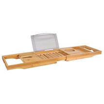 Bathtub Caddy Tray Crafted Bamboo Bath Tray Table Extendable Reading Rack Tab... - £36.23 GBP