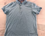 Duchamp Polo Shirt Mens Large Light Blue Short Sleeve Cotton Blend - $22.76