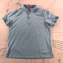 Duchamp Polo Shirt Mens Large Light Blue Short Sleeve Cotton Blend - $22.76