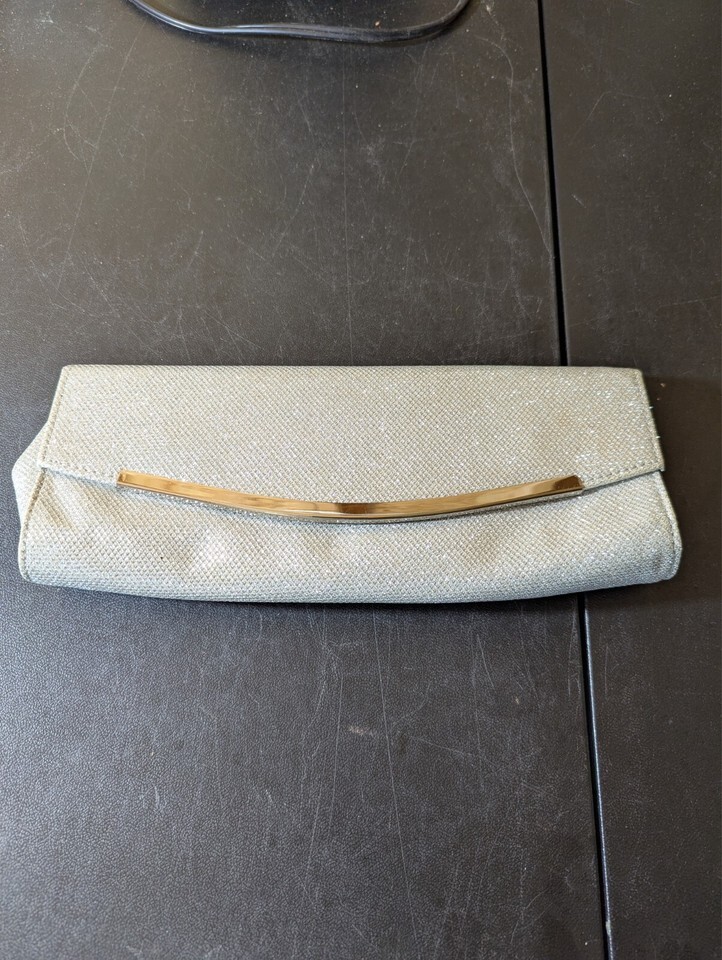 Payless Shoe Source silver glitter clutch - $13.86