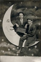 PAPER MOON GAY INTEREST TWO HANDSOME MEN AFFECTIONATE 4X6 RPPC POSTCARD ... - £5.09 GBP