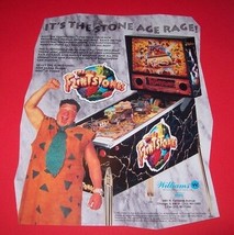 The Flintstones Pinball FLYER Original 1994 Rock Shaped Game Vintage Pro... - $12.92