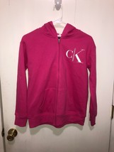 NWT Calvin Klein Jeans Full Zip Pink Hoodie Girls Large 14/16 Fleece Lined NEW - £12.65 GBP