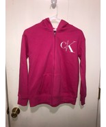 NWT Calvin Klein Jeans Full Zip Pink Hoodie Girls Large 14/16 Fleece Lin... - $15.83