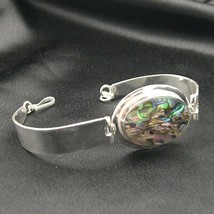 Wholesale Artist-Crafted Sterling Silver &amp; Iridescent Paua Shell Bracelet - £44.43 GBP