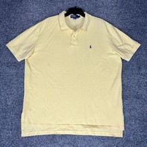 Polo Ralph Lauren Shirt Mens 2XL Yellow Polo Short Sleeve Cotton Casual ... - £14.85 GBP