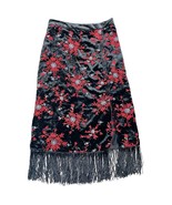 Anthropologie Maeve Black Red Velvet Pencil Skirt Size 2 - €37,89 EUR