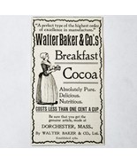 Walter Baker Breakfast Cocoa 1897 Advertisement Victorian Chocolate ADBN1A8 - £11.20 GBP