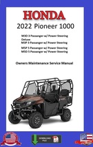 2022 Honda Pioneer 1000 M3D M3P M5P M5D SXS Owners Service Manual - £10.23 GBP