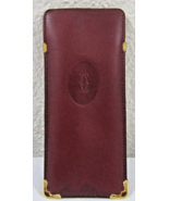 Authentic Cartier Eyeglass Case Mast Line Bordeaux Leather - $226.71