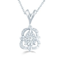 1/10 CTTW Diamond Pear Shaped Pendant in Sterling Silver by Fifth and Fine - £26.37 GBP