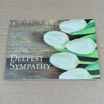 Greeting Card &amp; Envelope - &quot;WITH DEEPEST SYMPATHY &quot; White Tulips With Sp... - $3.99