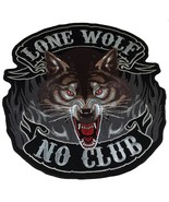 Large LONE WOLF NO CLUB BACK PATCH - LOTS OF DETAIL - Veteran Owned Business - £26.82 GBP