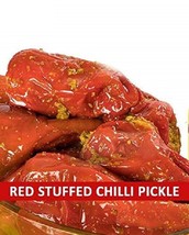 Home made Red Stuffed Chilli Pickles lal mirch ka achar 500 gm (Free shipping) - £29.55 GBP