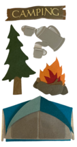 Scrapbooking Embellishments Camping Trip Theme Camp Fire Tent Coffee Pot... - $3.99