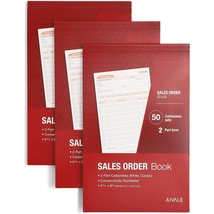 Pack of 3 Sales Order Book, 50-Set Carbonless Invoice per Book, 2 Part Form - £30.83 GBP