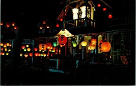 Illumination Night Japanese Lanterns Oak Bluffs Martha&#39;s Vineyard MA Postcard - £3.17 GBP