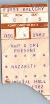 Vintage Nazareth Ticket Stumpf Dezember 3 1982 Kansas Stadt Missouri - £34.37 GBP