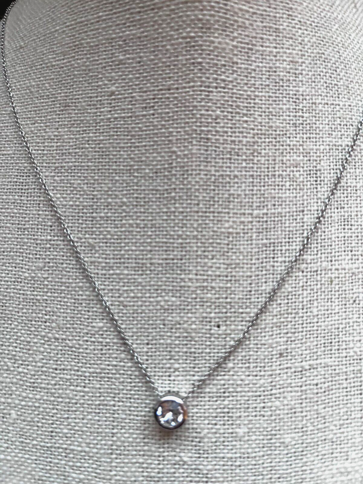 Primary image for MESTIGE Silver Tone SWAROVSKI Crystal Solitaire Necklace  10in Minimalist Signed