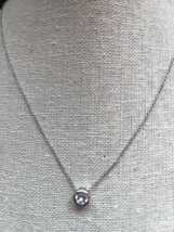 MESTIGE Silver Tone SWAROVSKI Crystal Solitaire Necklace  10in Minimalis... - $18.46