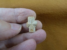 (CR593-39) 5/8&quot; SMALL Fairy Stone CHRISTIAN CROSS Staurolite Crystal MATRIX - $13.09