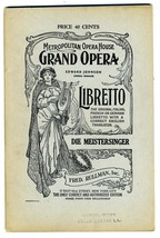 DIE MEISTERSINGER Libretto  Metropolitan Opera House Grand Opera Fred Ru... - £11.66 GBP