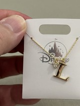 Disney Parks Mickey Mouse Faux Gem Letter L Gold Color Necklace NEW image 2