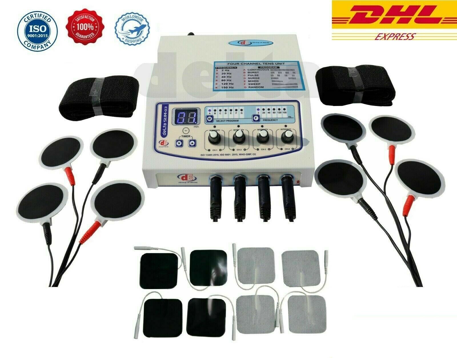 Electrotherapy 4 Ch Pulse Mode Physiotherapy Continuous &amp; Pulse Massager... - $108.90